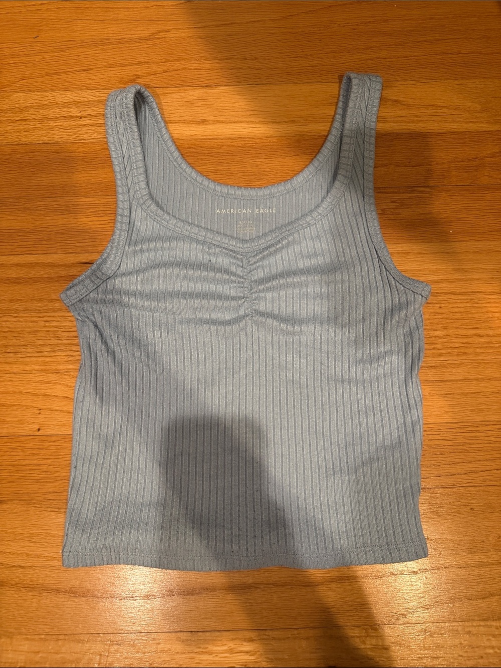 American Eagle Outfitters Ribbed Tank Top - Pale Blue